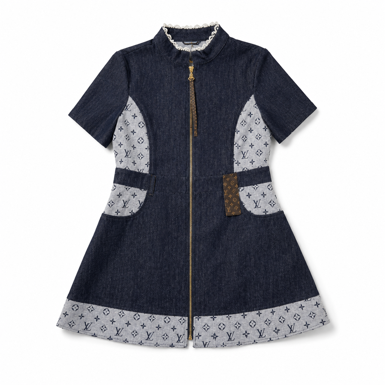 Denim zip dress