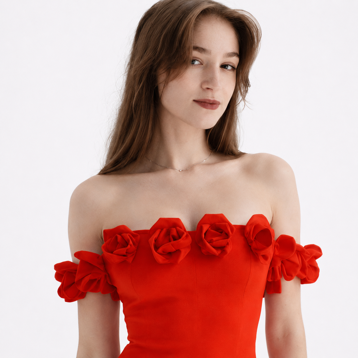Flower Trim Dress