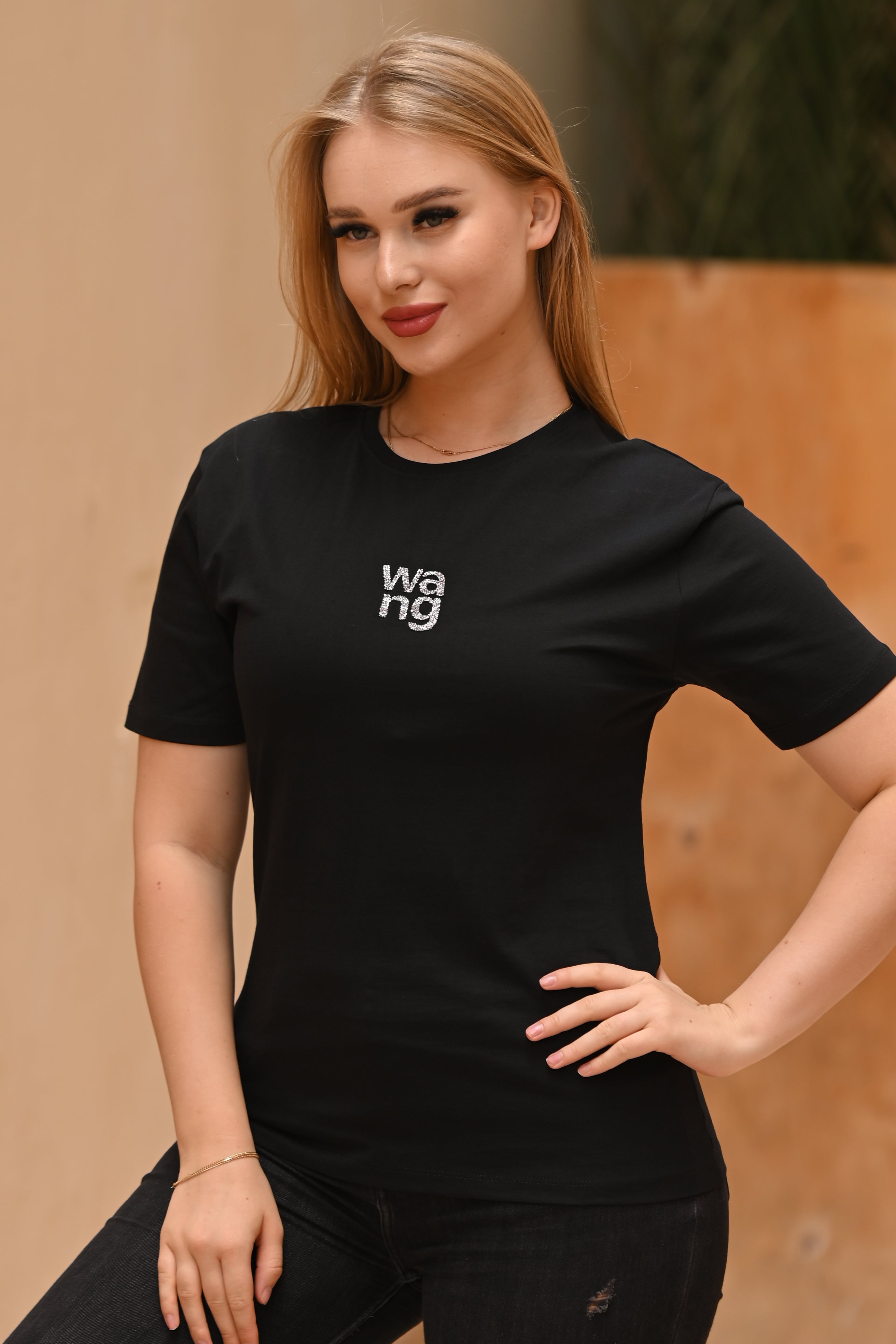 Alexander Wang Crystal Logo T-Shirt