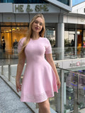 Laser-Cut Knit Mini Dress