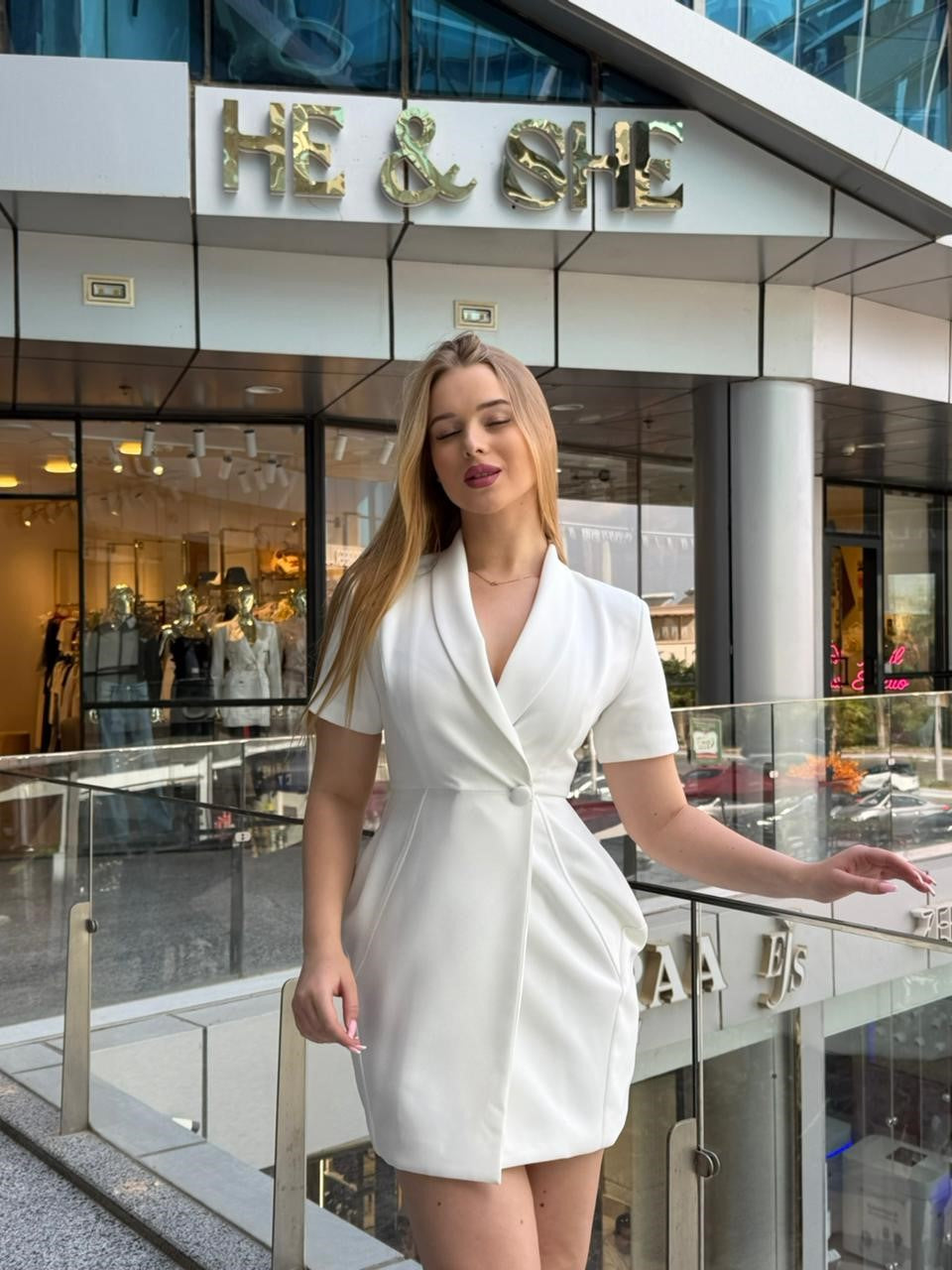 Short-Sleeve Blazer Mini Dress