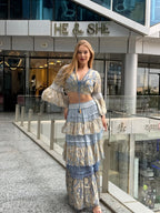 Metallic Jacquard Tiered Maxi Set