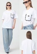 Lace-Trimmed Pocket T-Shirt