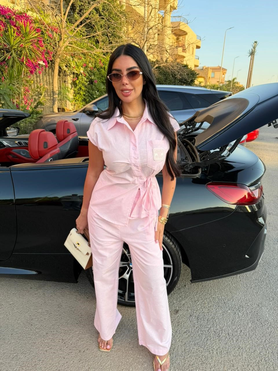 Pink Linen Shirt and Pants Set