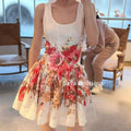 Floral Print Sleeveless Mini Dress